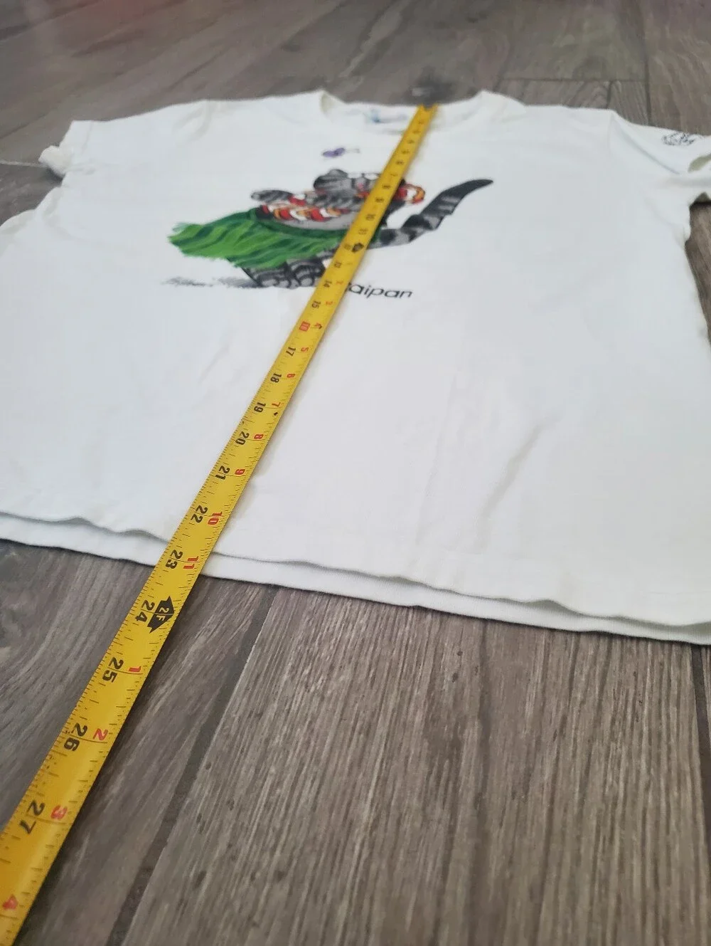 Crazy Shirts 100% cotton white Saipan Hawaiian hula dance cat graphic tee S